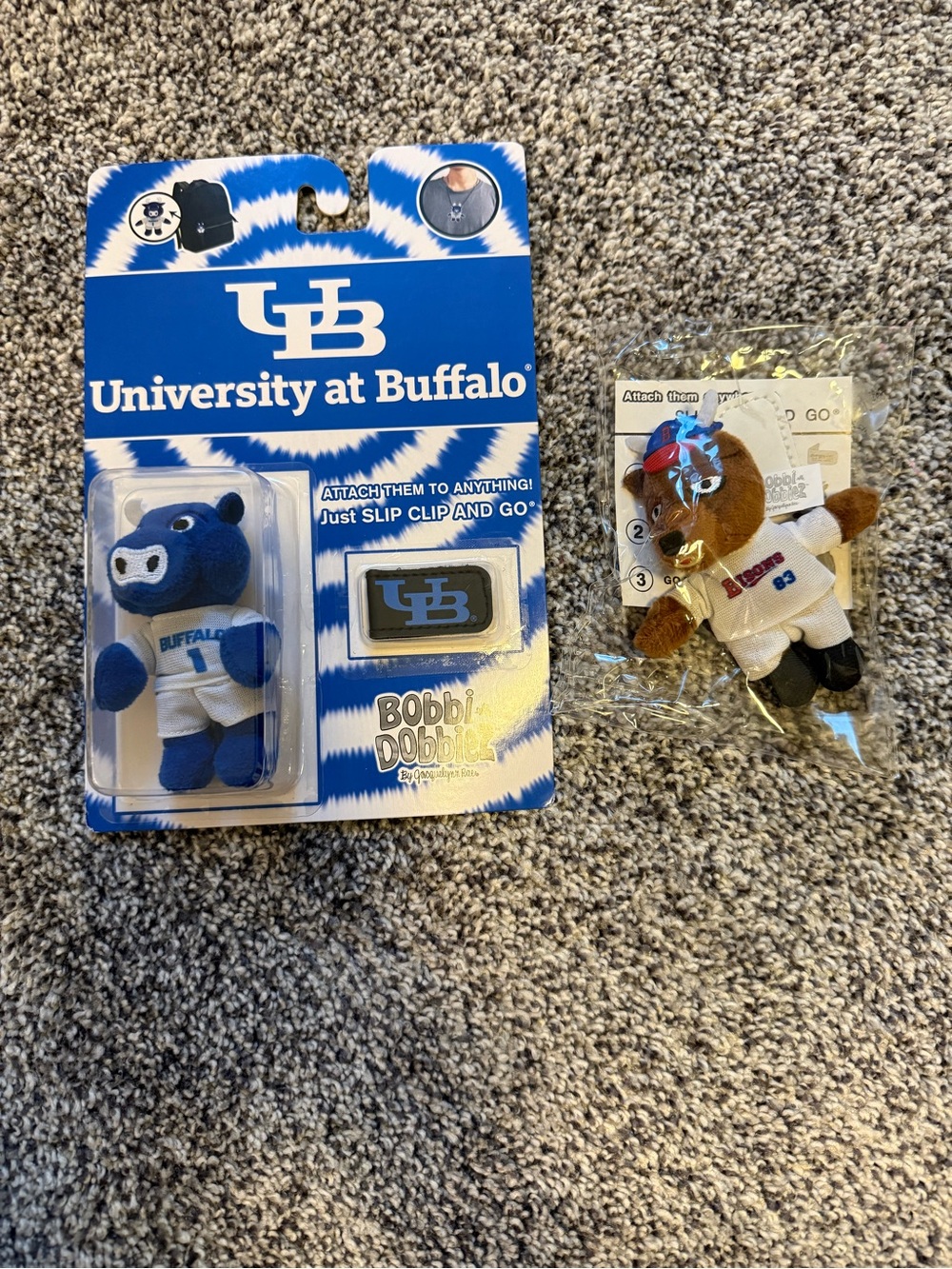 University at Buffalo UB Mascot & Bisons Bobbi Dobbiez Snap On Plushes